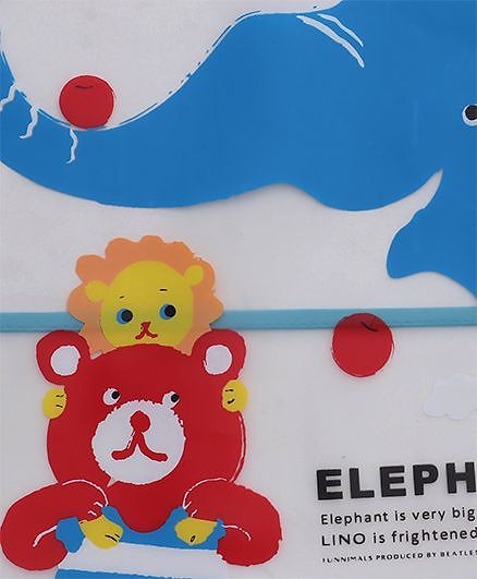 Babyhug Waterproof Plastic Crumb Catcher Bib Elephant Print - Blue