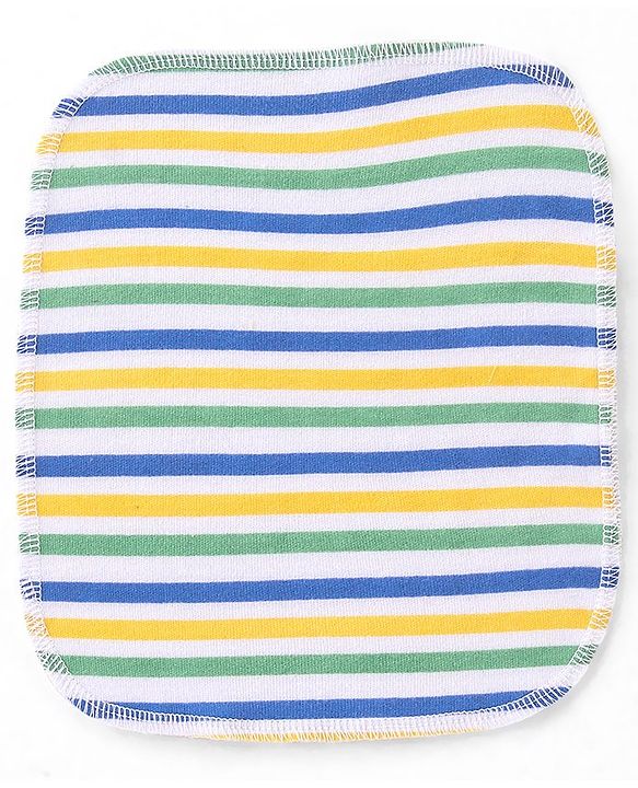 Babyhug Striped Wash Cloths Pack of 6- Multicolor
