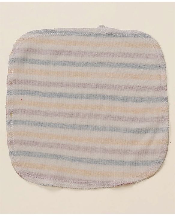 Babyhug Striped Wash Cloths Pack of 6- Multicolor