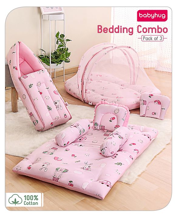 Babyhug Premium Bedding Super Save Combo Set of 3 Duck Print - Blue