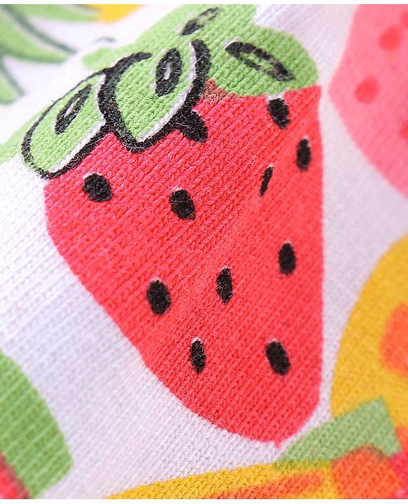Babyhug 100% Cotton Knit Half Sleeves Top Fruits Print - Multicolor