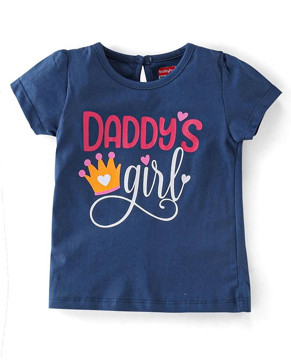 Babyhug 100% Cotton Knit Half Sleeves Tee With Floral & Text Graphics Pack of 5- Pink Grey & Blue