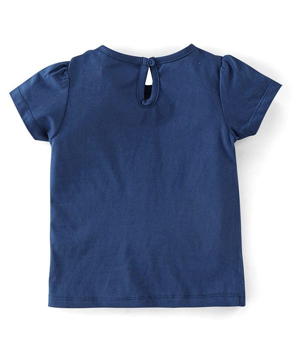 Babyhug 100% Cotton Knit Half Sleeves Tee With Floral & Text Graphics Pack of 5- Pink Grey & Blue