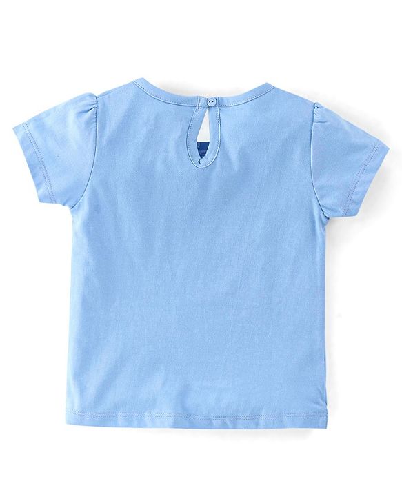 Babyhug 100% Cotton Knit Half Sleeves Tee With Floral & Text Graphics Pack of 5- Pink Grey & Blue