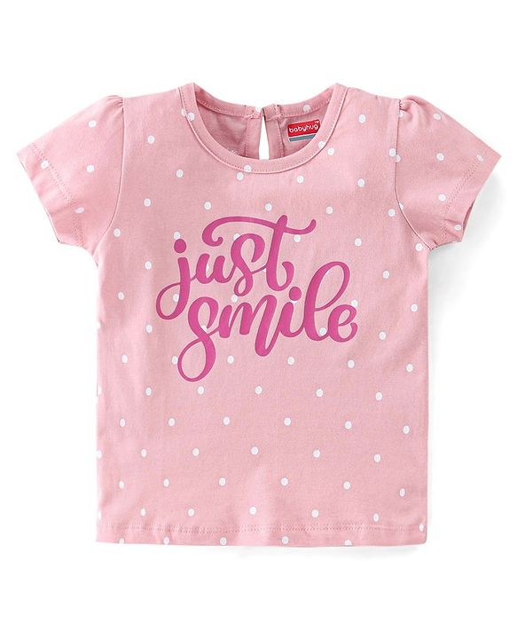 Babyhug 100% Cotton Knit Half Sleeves Tee With Floral & Text Graphics Pack of 5- Pink Grey & Blue