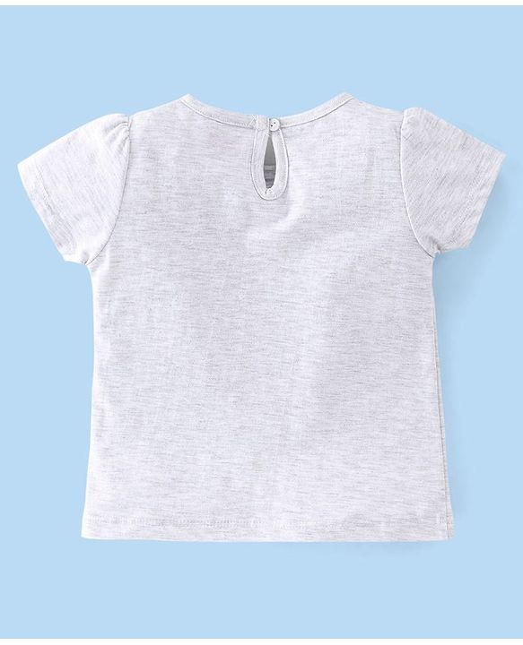 Babyhug 100% Cotton Knit Half Sleeves Tee With Floral & Text Graphics Pack of 5- Pink Grey & Blue