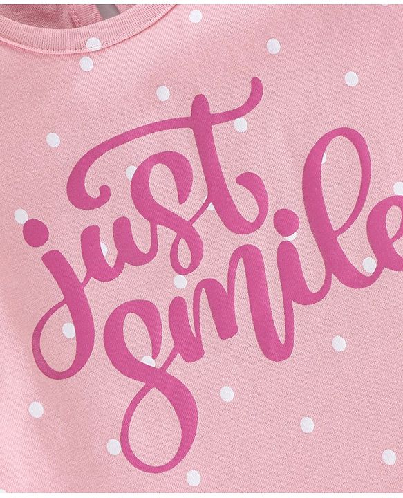 Babyhug 100% Cotton Knit Half Sleeves Tee With Floral & Text Graphics Pack of 5- Pink Grey & Blue