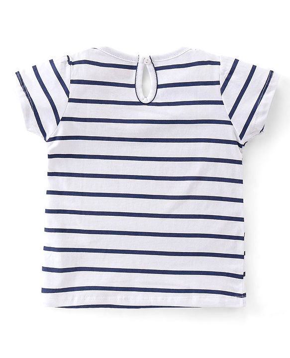 Babyhug 100% Cotton Knit Half Sleeves T-Shirts With Stripe & Unicorn Graphics Design Pack of 3 - Multicolor