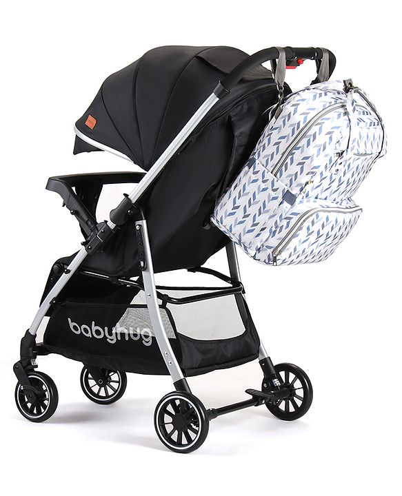 Babyhug Travel Compact Baby Stroller with Reversible Handle Adjustable Backrest & Canopy - Yellow| Concealed Link Brake| Suspension Wheels
