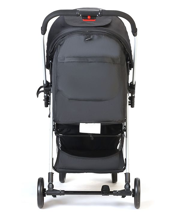 Babyhug Travel Compact Baby Stroller with Reversible Handle Adjustable Backrest & Canopy - Yellow| Concealed Link Brake| Suspension Wheels
