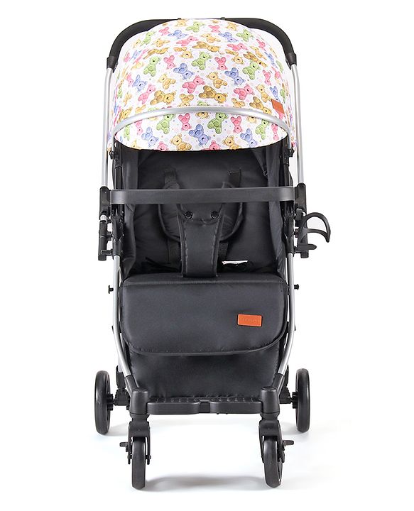Babyhug Travel Compact Baby Stroller with Reversible Handle Adjustable Backrest & Canopy - Yellow| Concealed Link Brake| Suspension Wheels