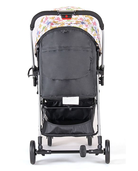 Babyhug Travel Compact Baby Stroller with Reversible Handle Adjustable Backrest & Canopy - Yellow| Concealed Link Brake| Suspension Wheels