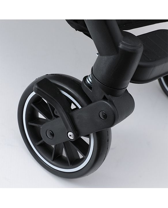 Babyhug Travel Compact Baby Stroller with Reversible Handle Adjustable Backrest & Canopy - Yellow| Concealed Link Brake| Suspension Wheels