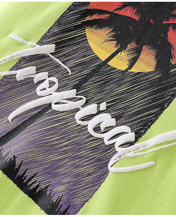 Pine Kids Half Sleeves T-Shirt With Tropical Print - Easter Egg