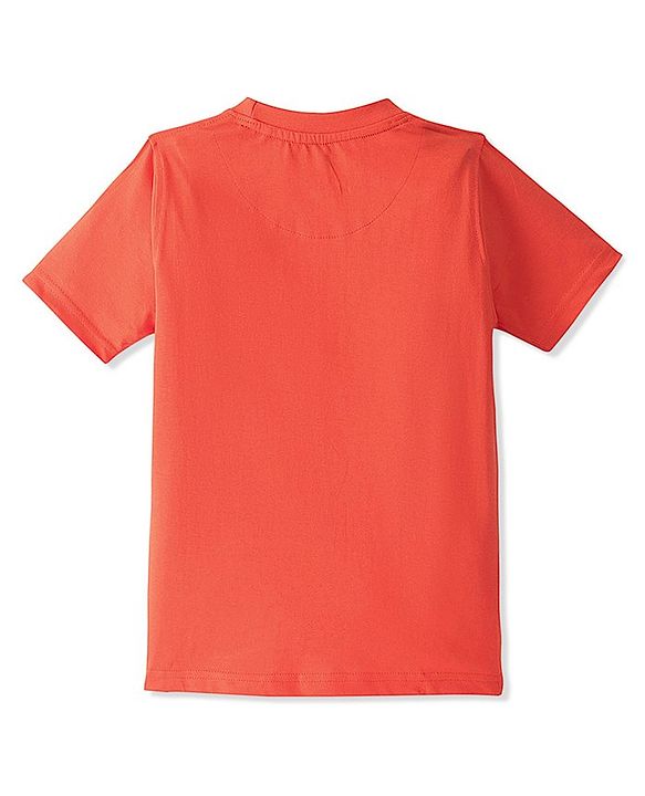 Pine Kids 100% Cotton Half Sleeves T-Shirt Jungle Print - Orange
