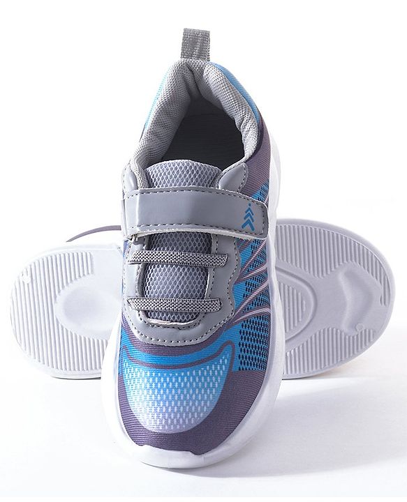 Pine Kids Velcro Closure Casual Shoes - Blue & Grey