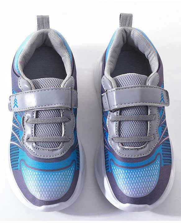 Pine Kids Velcro Closure Casual Shoes - Blue & Grey