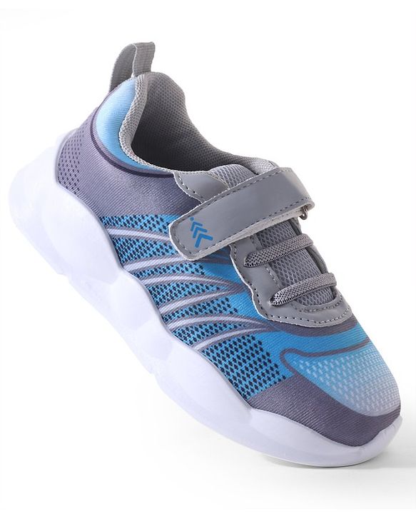 Pine Kids Velcro Closure Casual Shoes - Blue & Grey