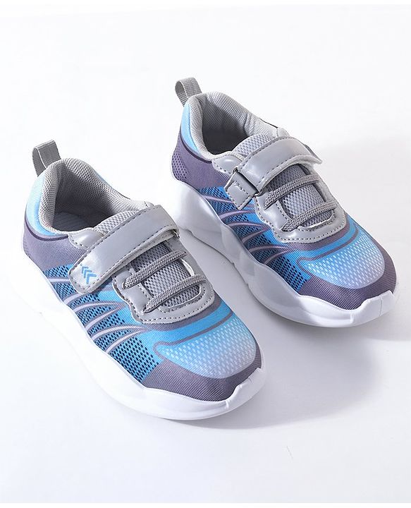 Pine Kids Velcro Closure Casual Shoes - Blue & Grey