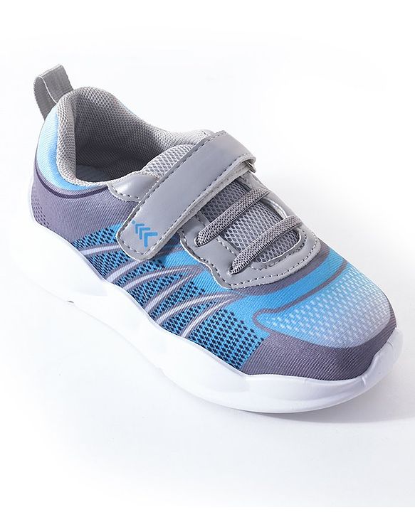 Pine Kids Velcro Closure Casual Shoes - Blue & Grey