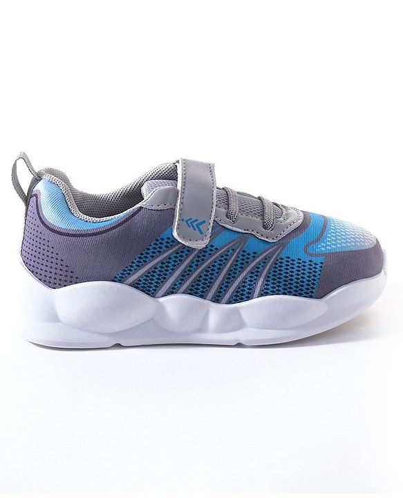 Pine Kids Velcro Closure Casual Shoes - Blue & Grey