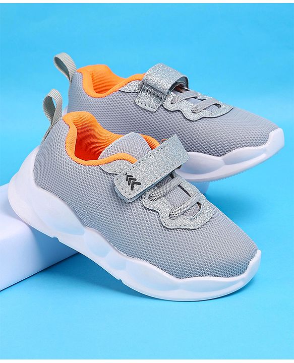 Pine Kids Glittery Detailing Velcro Closure Causal Shoes - Grey