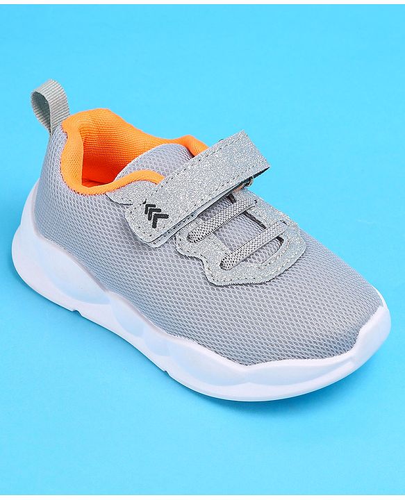 Pine Kids Glittery Detailing Velcro Closure Causal Shoes - Grey