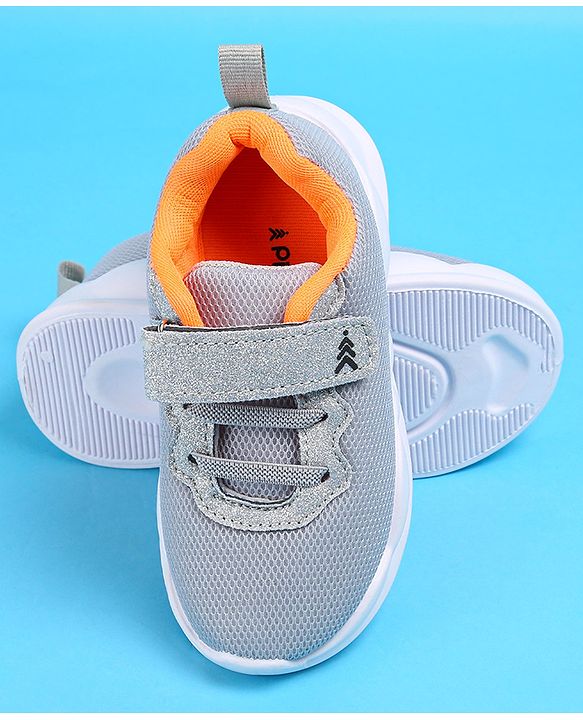 Pine Kids Glittery Detailing Velcro Closure Causal Shoes - Grey