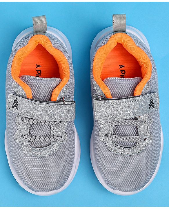 Pine Kids Glittery Detailing Velcro Closure Causal Shoes - Grey