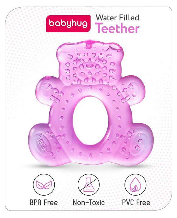 Babyhug Water Filled Teddy Shape Teether - Pink