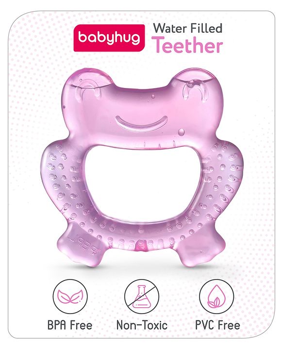 Babyhug Water Filled Frog Shape Teether -Pink