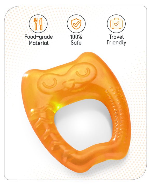 Babyhug Water Filled Owl Shape Teether -Orange