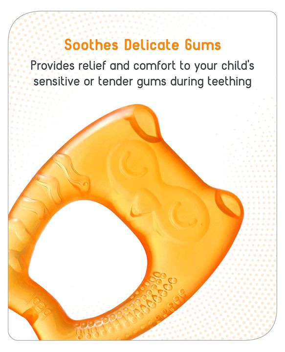 Babyhug Water Filled Owl Shape Teether -Orange