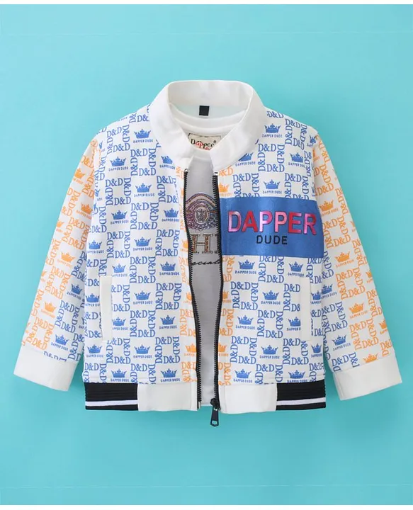 Buy Dapper Dudes Full Sleeves Brand Name Printed Jacket With Tee Peach for  Boys (5-6Years) Online in India, Shop at FirstCry.com - 15174404