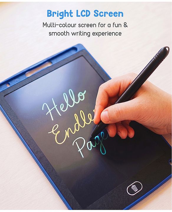 Babyhug LCD Writing Tablet - Black | High-Quality Multicolor LCD Screen | Doodling & Early Learning | Promotes Eye-Hand Coordination, Motor And Emotional Growth | BIS Certified