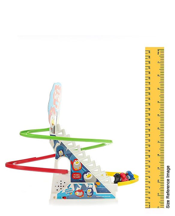 Babyhug Happy Penguin Track Playset with Music & Lights Multicolor |Racing Track With Penguins Climbing & Sliding | Encourage Active Play & Visual Tracking skill Development |Multicolor | BIS Certifed