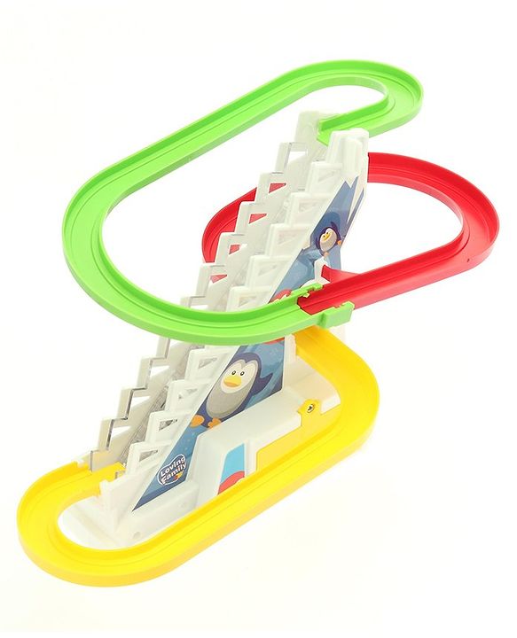 Babyhug Happy Penguin Track Playset with Music & Lights Multicolor |Racing Track With Penguins Climbing & Sliding | Encourage Active Play & Visual Tracking skill Development |Multicolor | BIS Certifed
