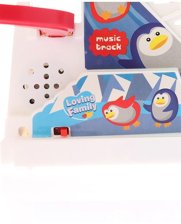 Babyhug Happy Penguin Track Playset with Music & Lights Multicolor |Racing Track With Penguins Climbing & Sliding | Encourage Active Play & Visual Tracking skill Development |Multicolor | BIS Certifed