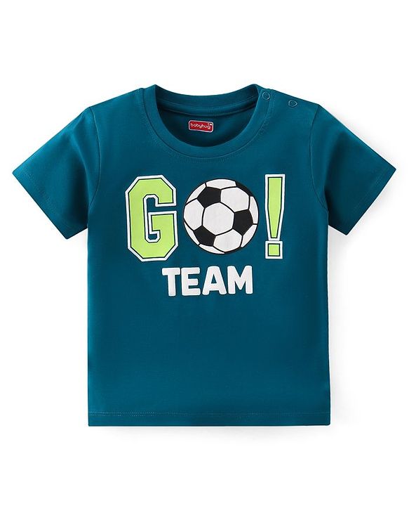 Babyhug 100% Cotton Knit Half Sleeves T-Shirt Stripes & Soccer Ball Graphics Pack Of 3 - Multicolor