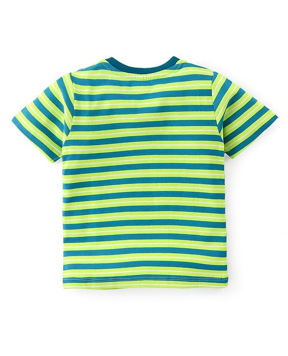 Babyhug 100% Cotton Knit Half Sleeves T-Shirt Stripes & Soccer Ball Graphics Pack Of 3 - Multicolor