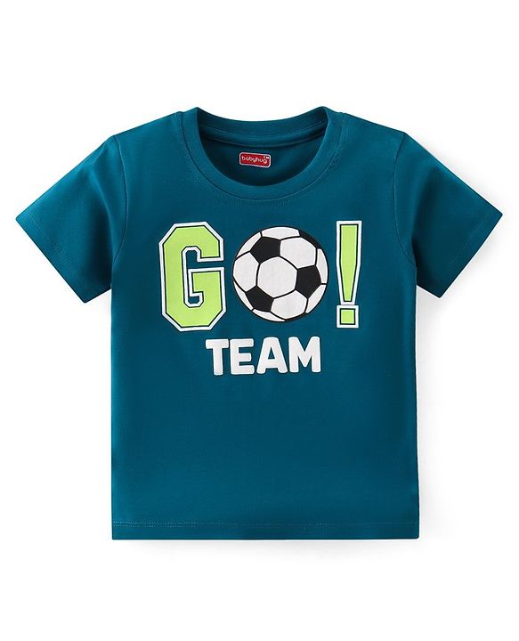 Babyhug 100% Cotton Knit Half Sleeves T-Shirt Stripes & Soccer Ball Graphics Pack Of 3 - Multicolor