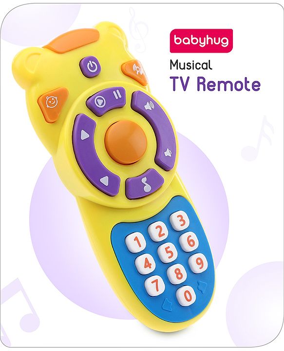 Babyhug Musical TV Remote Control Toy - Colour May Vary | Fun Sound & Light Toy for Kids | Encourages Sensory Development | Child-Safe & Non-Toxic | Ideal Gift for 3+ Months | BIS Certified