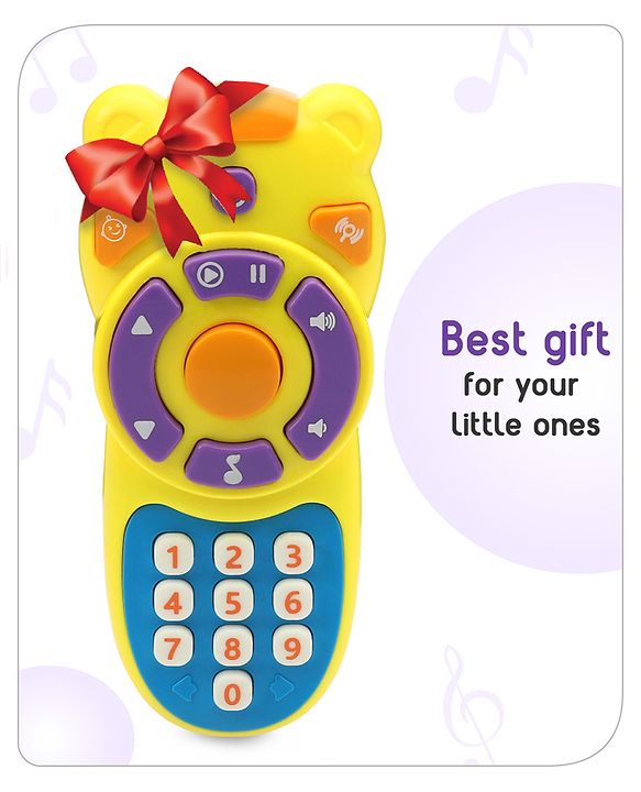 Babyhug Musical TV Remote Control Toy - Colour May Vary | Fun Sound & Light Toy for Kids | Encourages Sensory Development | Child-Safe & Non-Toxic | Ideal Gift for 3+ Months | BIS Certified