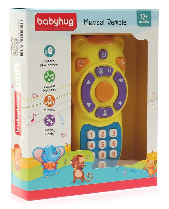 Babyhug Musical TV Remote Control Toy - Colour May Vary | Fun Sound & Light Toy for Kids | Encourages Sensory Development | Child-Safe & Non-Toxic | Ideal Gift for 3+ Months | BIS Certified