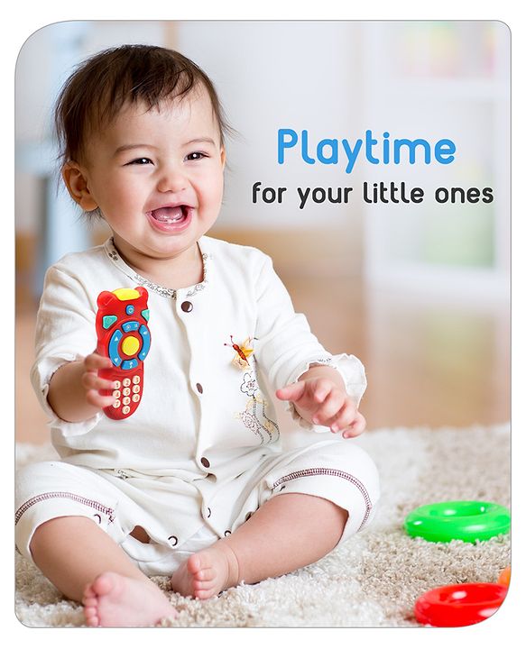 Babyhug Musical TV Remote Control Toy - Colour May Vary | Fun Sound & Light Toy for Kids | Encourages Sensory Development | Child-Safe & Non-Toxic | Ideal Gift for 3+ Months | BIS Certified