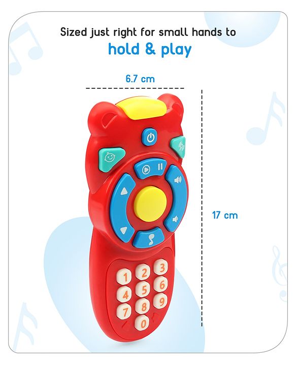 Babyhug Musical TV Remote Control Toy - Colour May Vary | Fun Sound & Light Toy for Kids | Encourages Sensory Development | Child-Safe & Non-Toxic | Ideal Gift for 3+ Months | BIS Certified