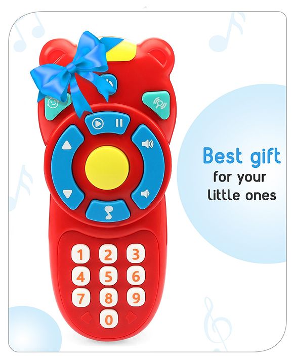 Babyhug Musical TV Remote Control Toy - Colour May Vary | Fun Sound & Light Toy for Kids | Encourages Sensory Development | Child-Safe & Non-Toxic | Ideal Gift for 3+ Months | BIS Certified