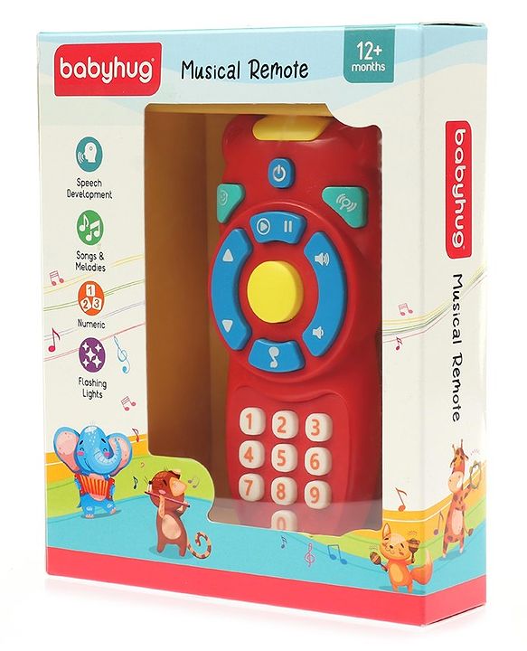 Babyhug Musical TV Remote Control Toy - Colour May Vary | Fun Sound & Light Toy for Kids | Encourages Sensory Development | Child-Safe & Non-Toxic | Ideal Gift for 3+ Months | BIS Certified
