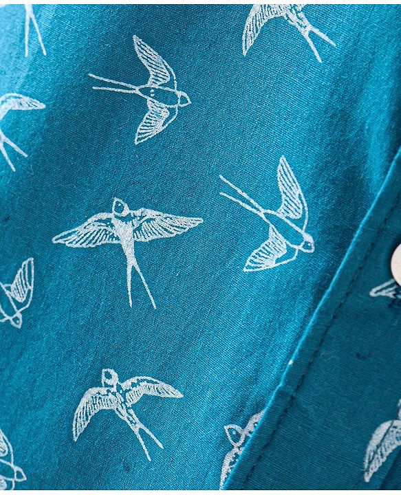 Babyhug 100% Cotton Half Sleeves Shirt Bird Print - Blue