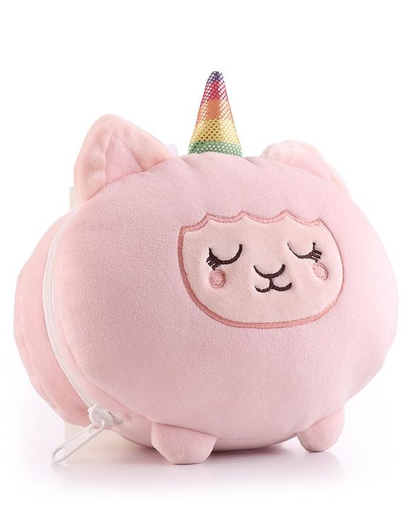 Babyhug Plush Unicorn Eye Mask with Head Rest - Pink